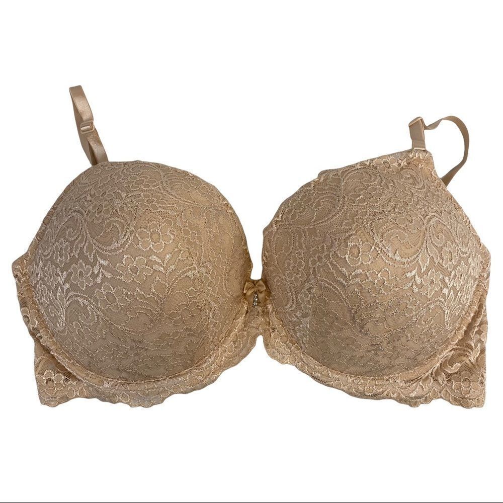 Smart & Sexy Women's Lace Push Up Bra, Style 85046 Size 42DD -In the Buff Beige